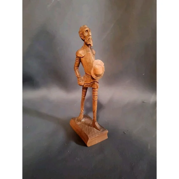 Vintage Spanish Wood Handcarved Gentleman Sculpture Figurine Don Quixote - Picture 11 of 11